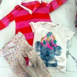 J Crew girls size 5 dress, tshirt and capris leggings